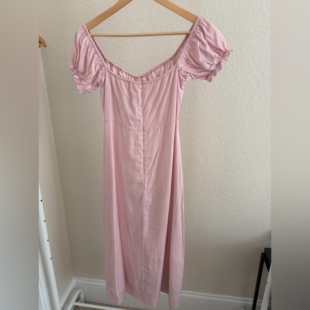Pink Off-Shoulder Midi Dress - Picture 2 of 5